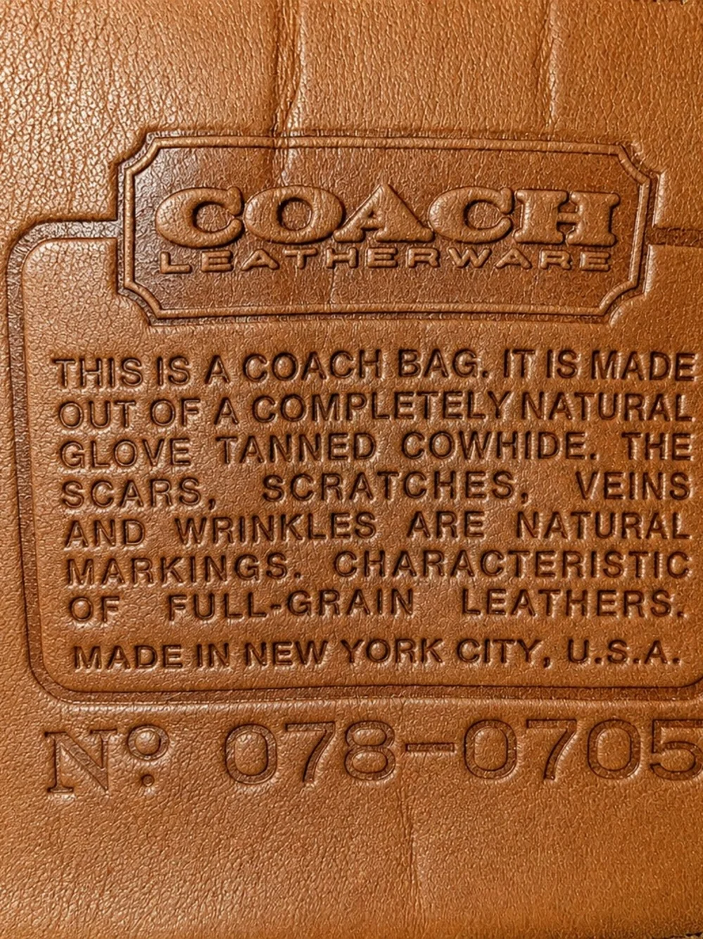 Vintage Early Coach Dinky Glove Tanned Leather Crossbody Bag in British Tan